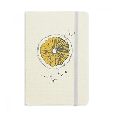 Imagem de Caderno com estampa de ilustração em aquarela de limão com capa dura em tecido oficial diário clássico