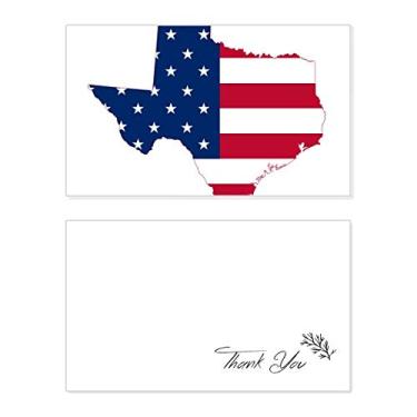 Imagem de Mapa dos EUA do Texas com estrelas listradas em forma de bandeira de cartão de agradecimento de aniversário