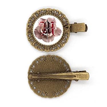 Imagem de Presilha de cabelo gótica com alfabeto de flor