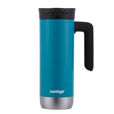 Imagem de Contigo Caneca de viagem de aço inoxidável superior 2.0 com alça e tampa à prova de vazamento, isolamento de parede dupla mantém as bebidas quentes por até 7 horas ou frias por até 18 horas, zimbro de 590 ml