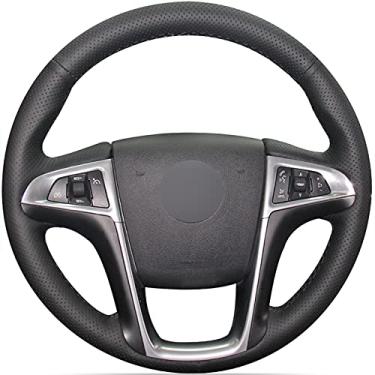 Imagem de Capa de volante de carro confortável antiderrapante costurada à mão preta, apto para Buick Lacrosse 2010 a 2013 Regal 2011 2012 2013 Chevrolet Equinox 2010 a 2016