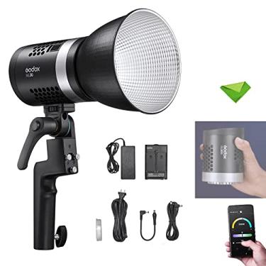 Imagem de Godox ML30 37,6 W LED luz de vídeo, luz LED contínua portátil portátil, 5600K CRI 96+ TLCI 97+, 12 efeitos de iluminação, controle de APP, modo silencioso para gravação de vídeo de entrevista