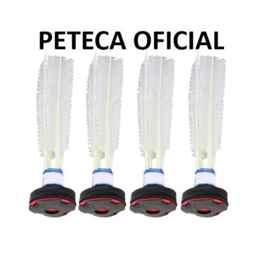 Imagem de Kit 4 Peteca Oficial 21CM Blister Branca - Brinquedos Infantil Esportivos Jogos