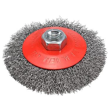 Imagem de ZAANHA 100mm Stainless Steel Wire Bevel Brush M14x2 Female Thread/Max 12,500rpm Thread Rotary Wheel for Angle Grinder Cleaning Wood