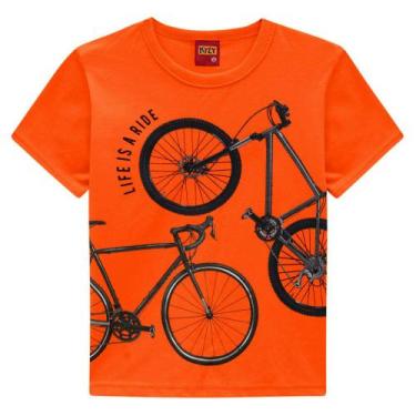 Imagem de Camiseta Menino Kyly Em Algodão Estampa Bicicleta Cor Laranja