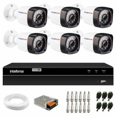 Imagem de Kit 6 Câmeras de Segurança Full HD 1080p 2MP Bullet 20 Metros Infravermelho Tudo Forte + DVR Intelbras MHDX 1208 Multi HD de 8 Canais