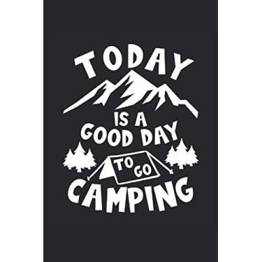 Imagem de Oggi è una buona giornata per il campeggio a scacchi per notebook da esterno: Quaderno a scacchi per campeggiatori, escursionisti, escursionisti, alpinisti e amici outdoor