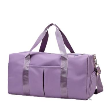 Imagem de Bolsa De Ginástica Seca E úmida Separada Bolsa De Viagem à Prova D'água Com Compartimento Para Sapatos Bolsa Esportiva Para Treino De Viagem Esportes Ioga (Taro Roxo)