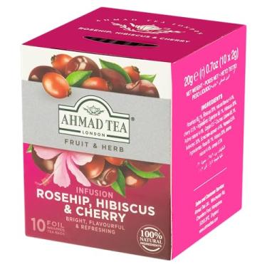 Imagem de Ahmad Tea London Chá Misto De Rosa Silvestre Hibisco E Cereja Fruit & Herb Caixa 20G 10 Unidades De 2G Cada