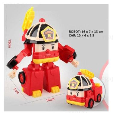 Imagem de Robocar Poli Cartoon Transformação Robô Carro Brinquedo Set Um Si