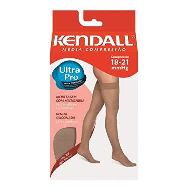 Imagem de Meia Longa 7/8 Kendall Média Compressão (18-21mmhg) Renda Com Silicone com Ponteira Mel - Pequena