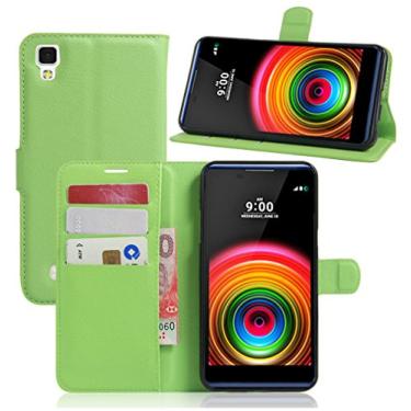 Imagem de Capa para LG X Power, capa carteira flip de couro PU premium com compartimento para cartão, suporte e fecho magnético [capa interna de TPU à prova de choque] Compatível com LG X POWER