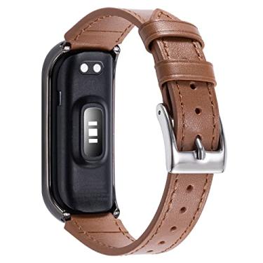 Imagem de Nigaee Pulseiras de couro genuíno e nylon elástico compatíveis com Samsung Galaxy Fit2, pulseiras esportivas macias respiráveis para mulheres e homens, acessórios de substituição para Samsung Galaxy