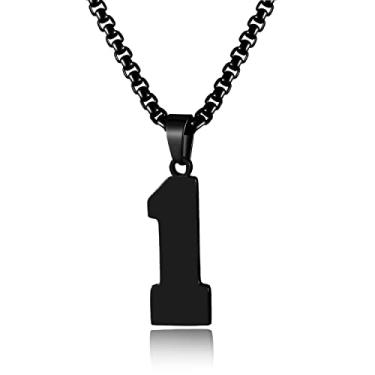 Imagem de HSWYFCJY Colar com números de ouro para homens, pingente de corrente de números de atletas de aço inoxidável, joia esportiva personalizada para meninos, basquete, beisebol, futebol, hóquei no gelo