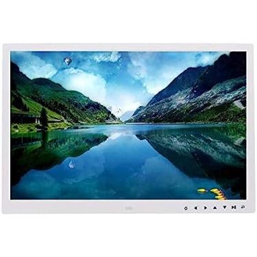 Imagem de Porta-retratos digitais Botão de toque de 17 polegadas Álbum de fotos eletrônico Tela LED montada na parede Controle remoto Máquina de publicidade Imagem Música Vídeo Ebook HDMI, branco, 17