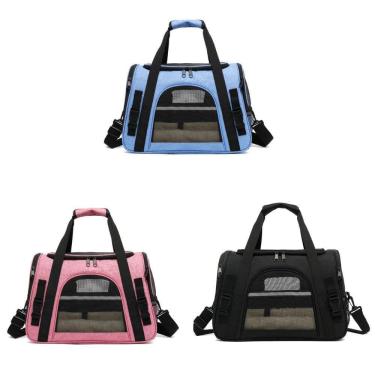 Imagem de Bolsa Para Transporte Viagem De Animais Espaçosa Preto