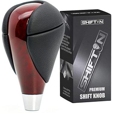 Imagem de SHIFTIN Manopla de mudança de marcha de couro vermelho cereja para Lexus ES300h ES350 GS300 GS350 GS430 GS450h GS460 is-F IS250 IS300 IS350 LS460 LS600h RX350 RX450h (couro preto / marrom cereja