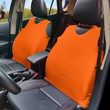 Imagem de GOSTONG Colete de capa de assento de carro com estampa laranja, antiderrapante, protetor durável para homens e mulheres