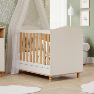 Imagem de Berço Mini Cama Americano Mimo Permobili - Off White/Nature