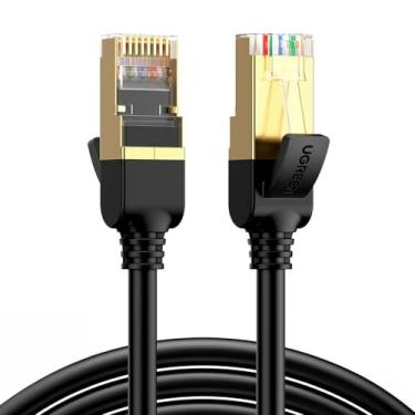 Imagem de Cabo de Rede RJ45 Cat7 F/FTP Macho 5 Metros Preto Transmissão Ultra Rápida Blindagem Avançada Conexão Estável para Jogos e Streaming Alta Performance
