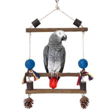 Imagem de Bastão de madeira com suporte de pássaro para papagaio xuanfeng peônia escalada divertido bico de moagem brinquedos de papagaio suprimentos para gaiola de pássaros