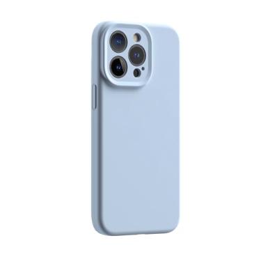 Imagem de Capa para iPhone 15 Pro: Capa protetora completa de silicone líquido para Apple iPhone 15 Pro à prova de choque com recorte preciso Untra Thin (azul claro)