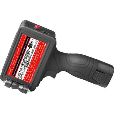 Imagem de PEKOKO M7 Impressora a jato de tinta portátil Texto/Número de série/Data/Código de barras/Código QR Marcação de carimbo de data portátil com codificação Máquina de impressão de plástico (Black)
