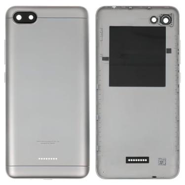 Imagem de Peças de reparo de substituição da capa da bateria da caixa traseira compatíveis com Xiaomi Redmi 6A, (cinza, para 1 cartão SIM)