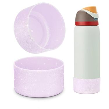 Imagem de Beonsky 2 peças de bota de silicone com glitter para garrafa de água Owala 947 g, capa protetora antiderrapante para garrafas de água de aço inoxidável FreeSip/Twist/Flip acessórios