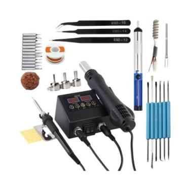 Imagem de Pistola de calor com display duplo, ferro de solda elétrico 2 em 1, fe