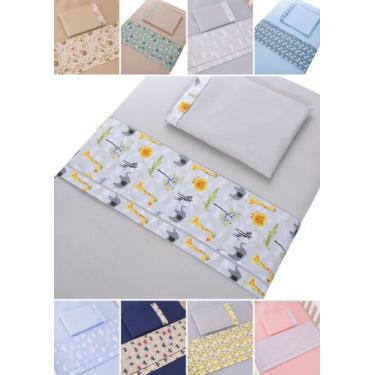 Imagem de kit 3 pçs lençol chiqueirinho 100cm x 70cm menino e menina para bebe c