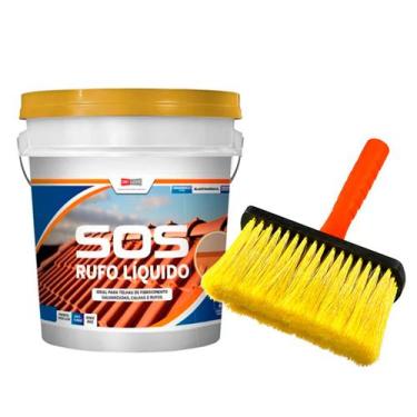 Imagem de Kit Calha 1 - Rufo Líquido 3,6L Branco + Broxa Jumbo Atlas - Elastment