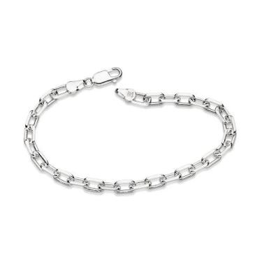 Imagem de Pulseira de prata 925 masculina rommanel elo cadeado 21 cm 850038