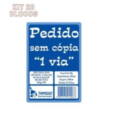 Imagem de Bloco Pedido 1 Via 50 Folhas Cada Impresso Kit 20 - Tamoio