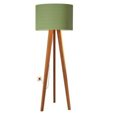 Imagem de Luminária De Chão Tripé Delta Com Cúpula Abajur Verde/Nature - JLAR Mó