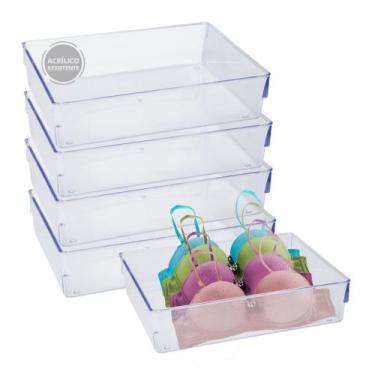 Imagem de Kit 5 Organizador Roupas Closet Armário Acessórios Biquínis Meias - Pl