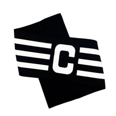 Imagem de Faixa de Capitão Preta e Branca Estilo Boleiro Elástica e Ajustável