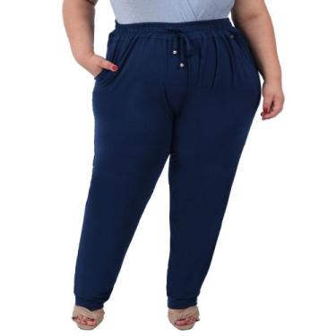 Imagem de Calça Feminina Soltinha Estilo Pantalona Plus Size Catwalk Viscolycra,