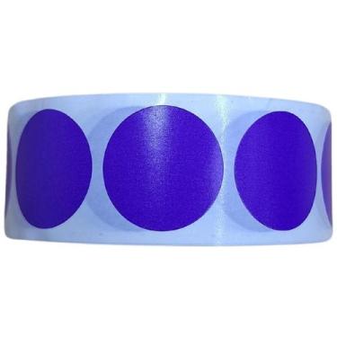 Imagem de Etiqueta Adesiva Bolinha Colorida Roxo 25mm 2,5 cm Rolo 1000 Unidades 