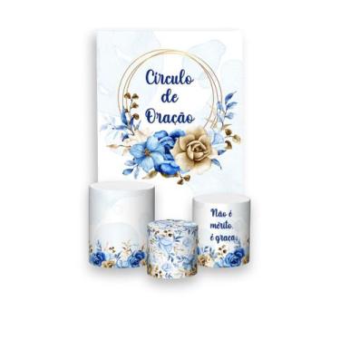 Imagem de Painel De Festa Vertical 1,50 x 2,20 + Trio De Capas Cilindro - Floral