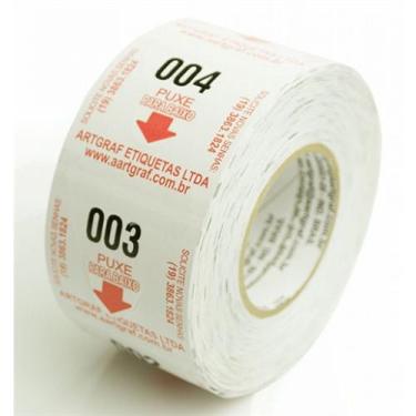 Imagem de Rolo Senha C/2000 Numerada 000999 P/dispenser Senha Vermelho - DC Auto