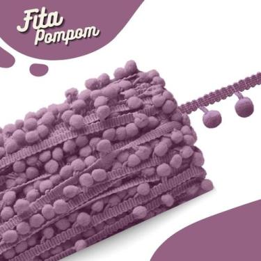 Imagem de Fita Pompom Rose Escuro 30mm Rolo Com 25 Metros - Nybc