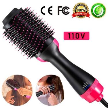 Imagem de Escova De Cabelo Alisadora Elétrica Rosa E Preto - LAURUS