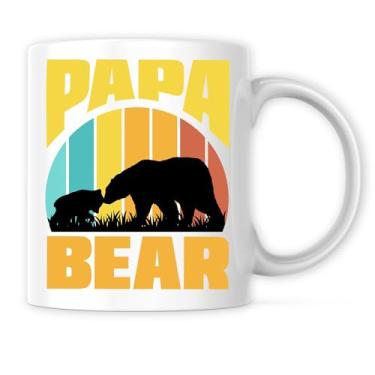 Imagem de Caneca Papa Bear - Presente de Dia dos Pais Caneca Ideia de Presente Fácil para o Pai - Caneca de Café de 325 ml Ótimo Presente para Férias Aniversário Natal - Caneca de Sublimação de Cerâmica Premium
