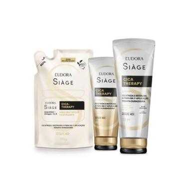 Imagem de Combo Reconstrução Shampoo Condicionador Refil Máscara Capilar Cica Th