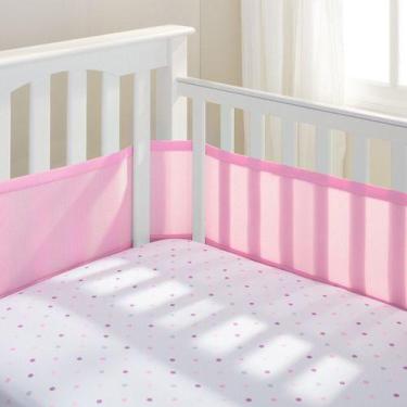 Imagem de Tela Respiravel Protetora Macia Grade Berco Breathablebaby, Rosa