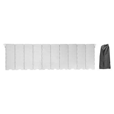 Imagem de Almencla Protetor de vento para fogão de acampamento dobrável, protetor de vento para fogão externo, queimador de forno a gás com bolsa de transporte, protetor, 10 Pratos