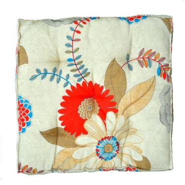 Imagem de Almofada Futton Turco Wendy 42x42cm Floral Bege - FASTLAR