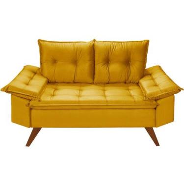 Imagem de Sofa Bariloche 2 Lugares em Suede Essencial Estofados, Amarelo