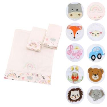Imagem de Fralda de Boca Bordada Estampada Para Bebês Menina Menino 03 Peças - M